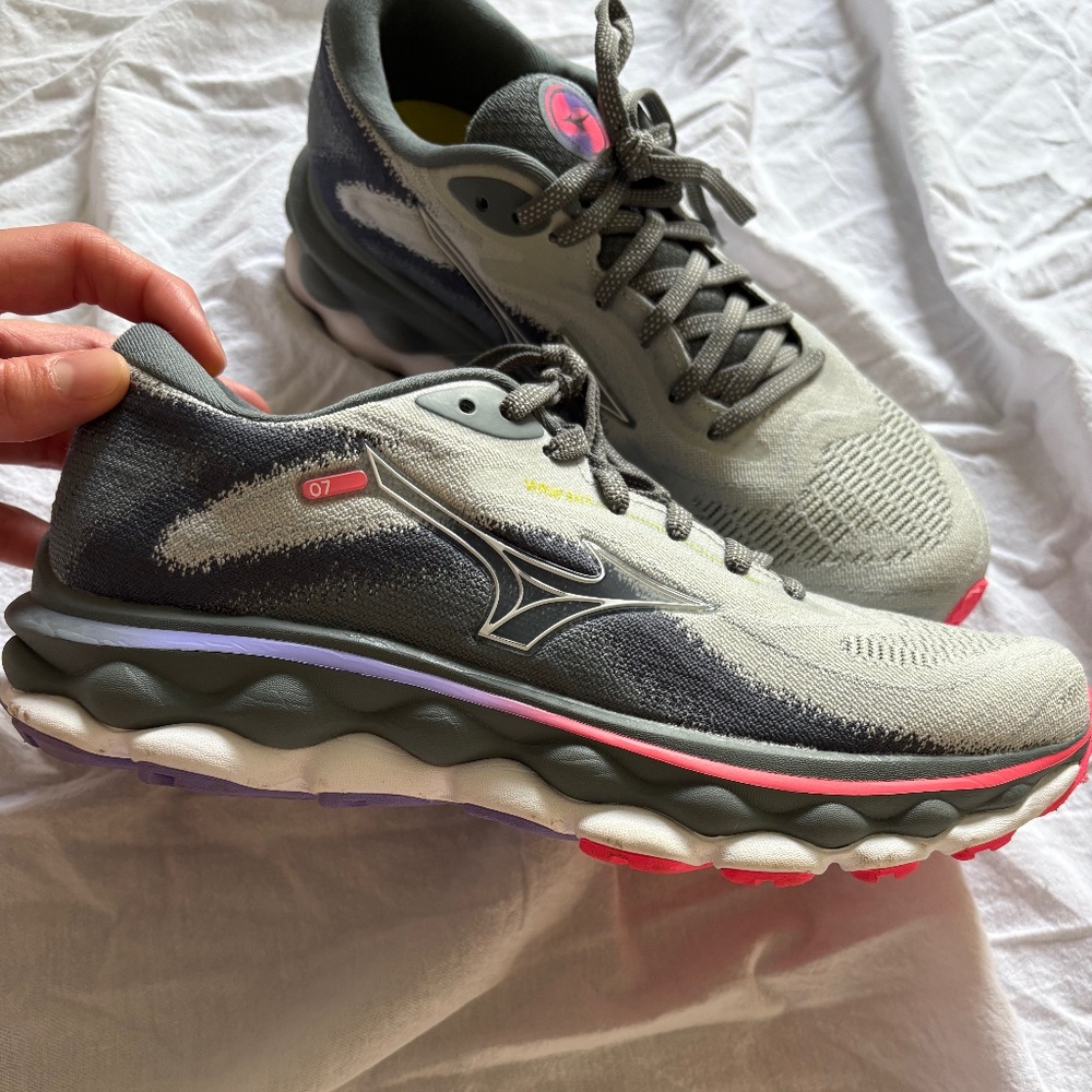 Women's Wave Sky 7 Running Shoe 8-PEARL BLUE-WHITE - Picture 2 of 6
